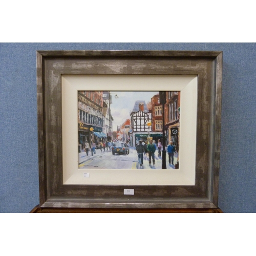 412 - A signed David Farren limited edition artists proof print, Bridlesmith Gate, no. 2/10, framed