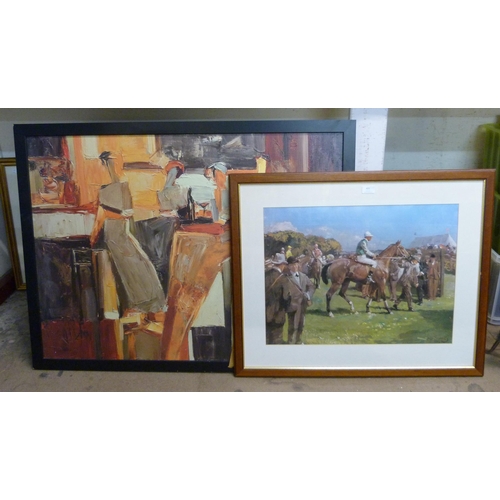 431 - A Sir Alfred Munning print, At Hethersey Races and one other