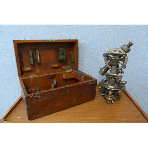 458 - An antique vernier theodolite