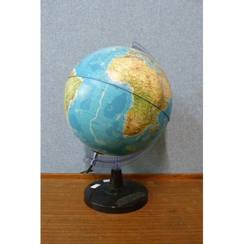 507 - An illuminated desk top terrestrial globe