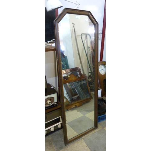 514 - An Art Deco oak framed mirror