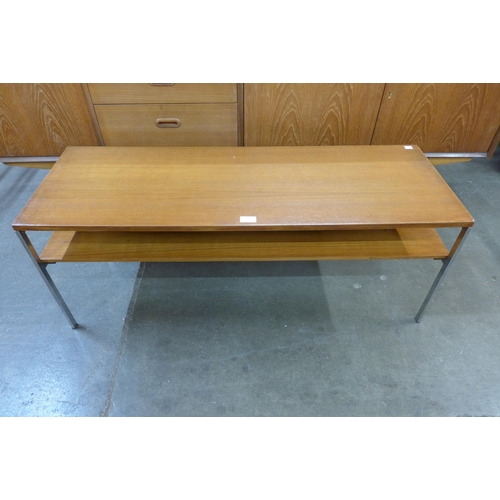 59 - A teak and chrome two tier rectangular coffee table