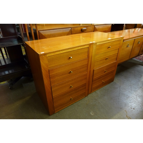 72 - A pair of teak bedside chests