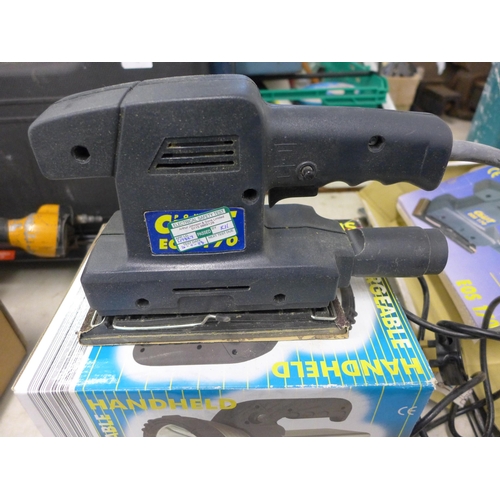 2015 - Powercraft orbital sander EOS 170 and a 55w handheld rechargeable spotlight