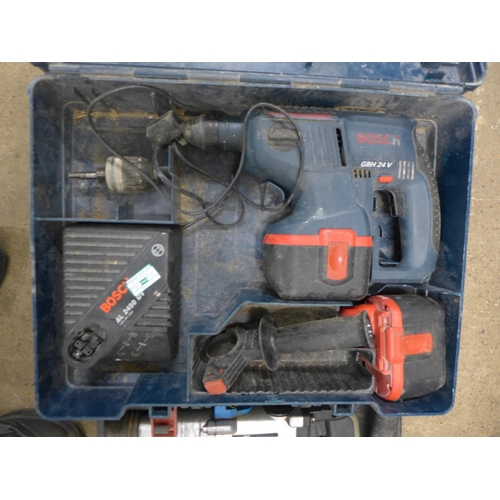 2016 - Powerbase P13850RHD rotary hammer drill, Bosch GBH 24v drill 7 Bostitch nail gun