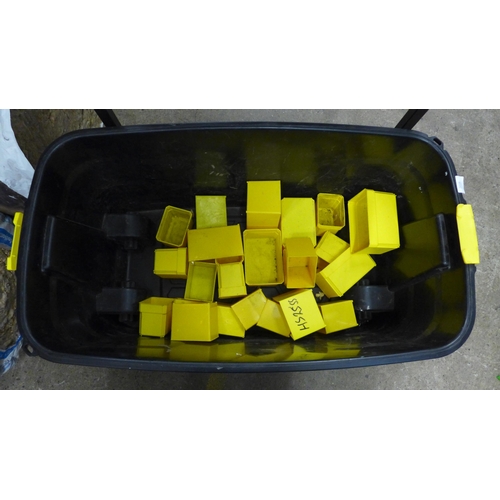 2038 - Large storage box and 3 Stanley Fatmax organisers