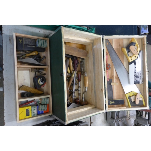 2063 - Tool chest for household maintenance & DIY projects with a quantity of hand tools including hand dri... 