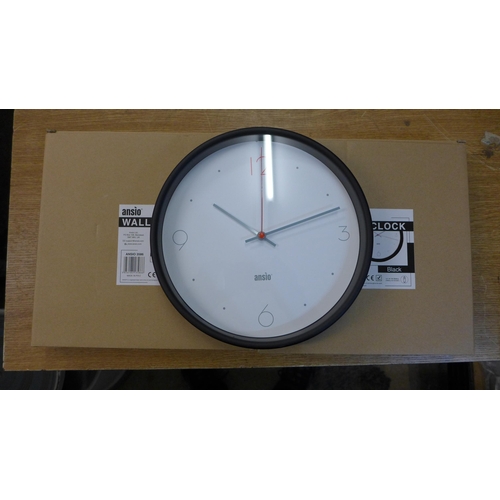 2097 - 3 Ansio 30cm round digital wall clocks - sealed