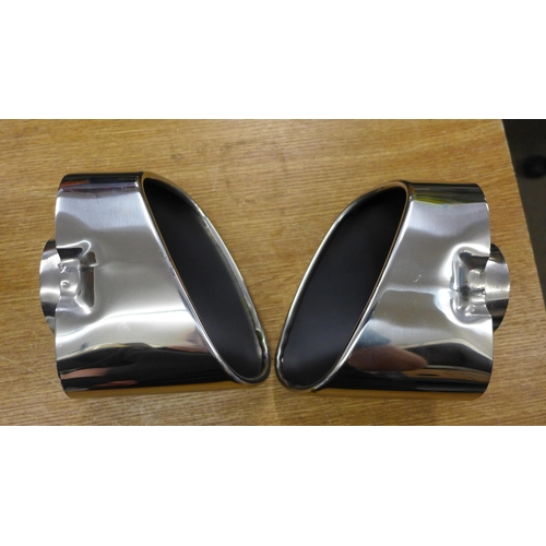 2140 - Exhaust tip car end mufflers, twin set stainless steel for BMW X5 - RRP £50