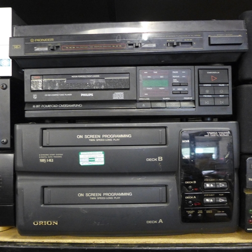 2206 - Stereo bundle: JVC cassette deck KD-V100,double cassette deck TP 505 A MK 2, Sansui integrated ampli... 