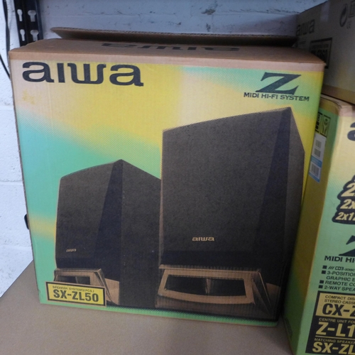 2217 - Aiwa CX-ZL10 & PX-E860 turntable & pair of speakers - all boxed