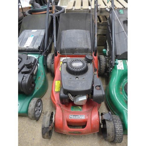 2318 - Four lawn mowers comprising; Qualcast petrol, a Gardenline 575GX and two Mountfield RS100 petrol mow... 