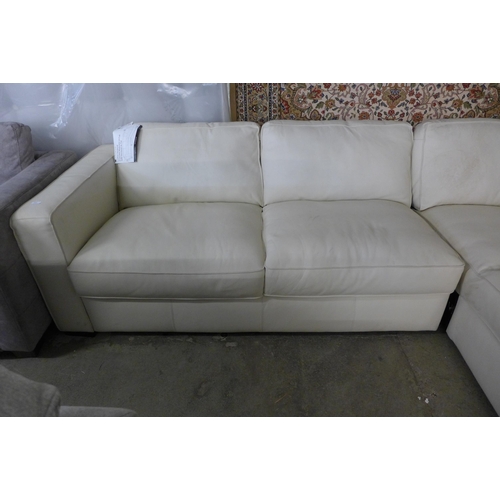 1589 - Natuzzi Two Piece Sectional Cream Leather Sofa (model:- Z348-216&201), original RRP £1916.66 + VAT (... 