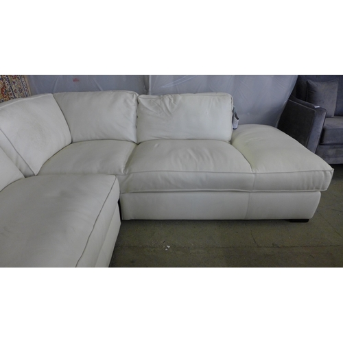 1589 - Natuzzi Two Piece Sectional Cream Leather Sofa (model:- Z348-216&201), original RRP £1916.66 + VAT (... 