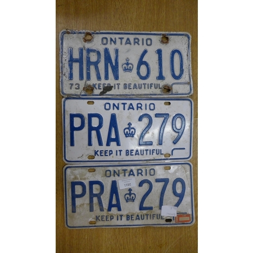 2111 - 3 American car licence plates