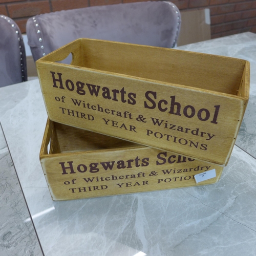 1336 - A pair of Witchcraft & Wizardry wooden storage boxes (FL2205)