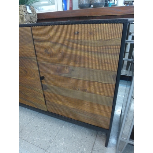 1337 - A Thor mango and sheesham wood three door sideboard * this lot is subject to VAT