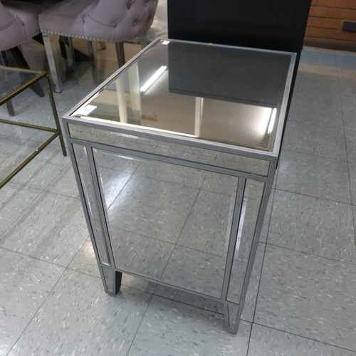 1341 - A mirrored and grey single drawer lamp table/bedside table * this lot is subject to VAT