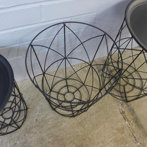 1432A - A set of three metal nesting tables