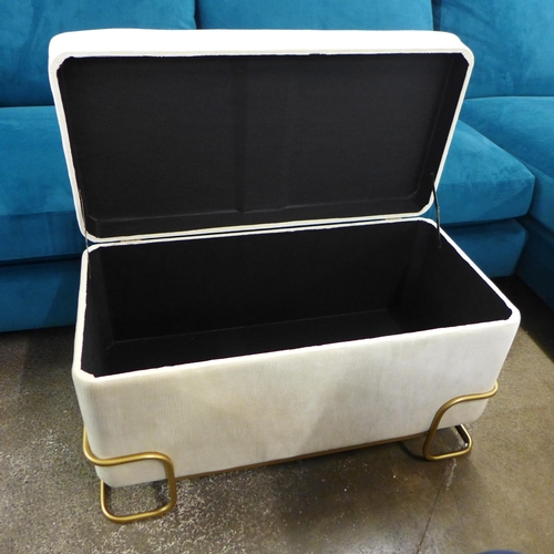 1471 - A cream storage stool with gold base