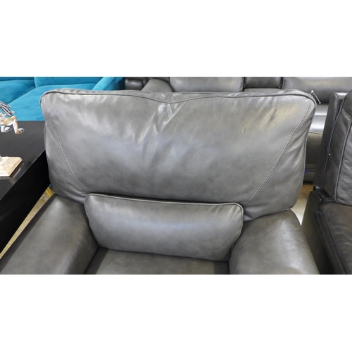 1474 - Maxwell Recliner Grey Leather, Original RRP £666.66 +VAT (4166-25) *This lot is subject to VAT