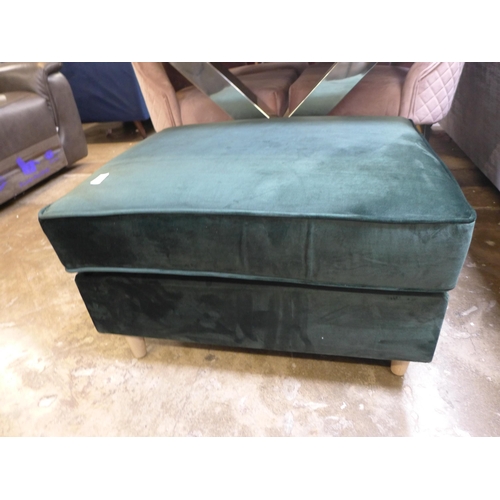 1481 - Aspen Footstool Green Velvet, Original RRP £266.66 +VAT (4166-9) *This lot is subject to VAT