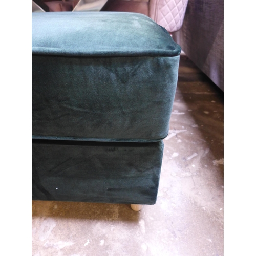 1481 - Aspen Footstool Green Velvet, Original RRP £266.66 +VAT (4166-9) *This lot is subject to VAT