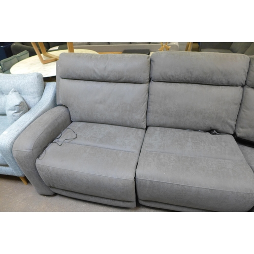 1491 - Paisley Fabric Sectional Power Recliner sofa With Power Headrests, - damaged corner section Original... 