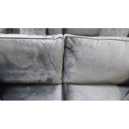 1493 - Aspen 3 seater Green Velvet Sofa, Original RRP £749.99 +VAT (4166-8) *This lot is subject to VAT