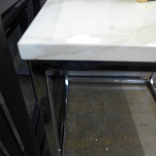 1517 - A chrome and marble effect side table * this lot is subject to VAT