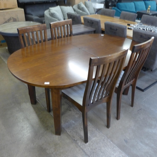 1536 - A Laura Ashley chestnut oval extending dining table and four chairs, 180cm extending to 225cm, width... 