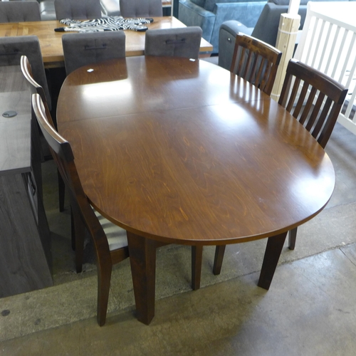 1536 - A Laura Ashley chestnut oval extending dining table and four chairs, 180cm extending to 225cm, width... 