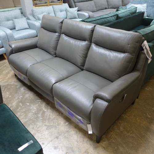 1482 - Barrett 3 Seat Leather Power Reclining Sofa, Original RRP £1333.33 +VAT (4166-10) *This lot is subje... 