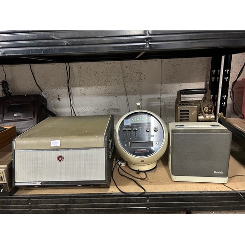 2210 - Vintage stereo bundle: turntable in box, Prinz Sound stereo module, Kodak Brownie movie projector A1... 