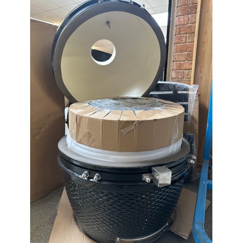 1556 - 24  Kamado Grill Black Inc Cover, Original RRP £666.66 +VAT (4166-2) - cracked *This lot is subject ... 