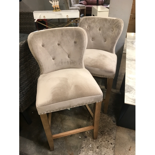 1998 - A pair of Arlo taupe barstools  * This lot is subject to VAT