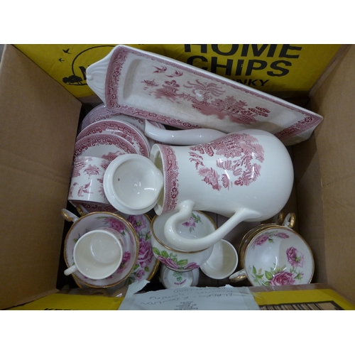 1201 - A Royal Standard tea serviced and a Gibson & Sons Willow coffee service **PLEASE NOTE THIS LOT IS NO... 
