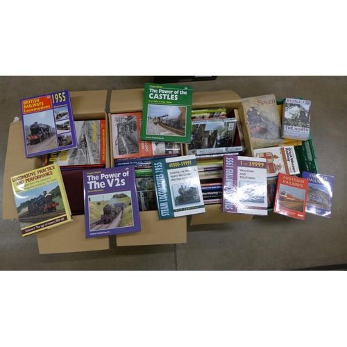 1240 - Four boxes of books on locomotives **PLEASE NOTE THIS LOT IS NOT ELIGIBLE FOR POSTING AND PACKING**