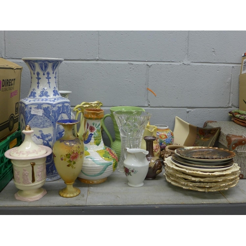 1241 - A collection of vases, jugs, pots and plates **PLEASE NOTE THIS LOT IS NOT ELIGIBLE FOR POSTING AND ... 