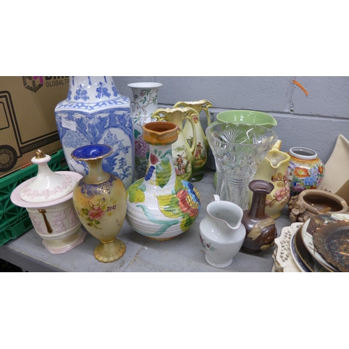 1241 - A collection of vases, jugs, pots and plates **PLEASE NOTE THIS LOT IS NOT ELIGIBLE FOR POSTING AND ... 