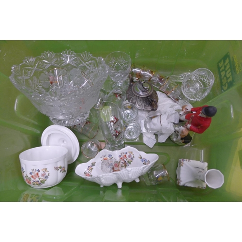 1244 - A collection of ornaments and glassware including Wedgewood and Aynsley **PLEASE NOTE THIS LOT IS NO... 