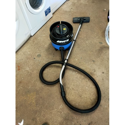 2227 - Mitre Numatic 1100w cylinder vac with pipes & tool - W