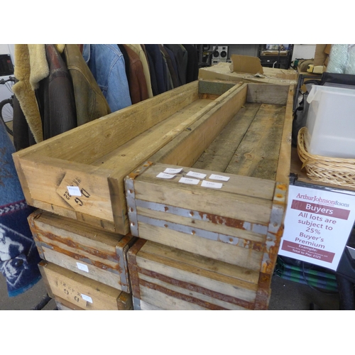 2348 - 2 Wooden planters, 5ft x 1ft