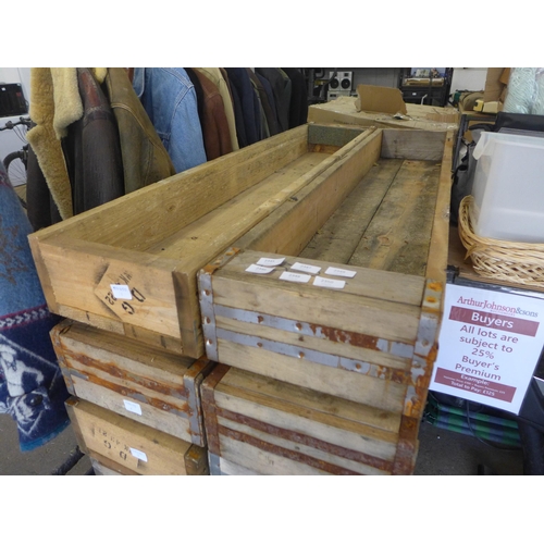 2349 - 2 Wooden planters, 5ft x 1ft