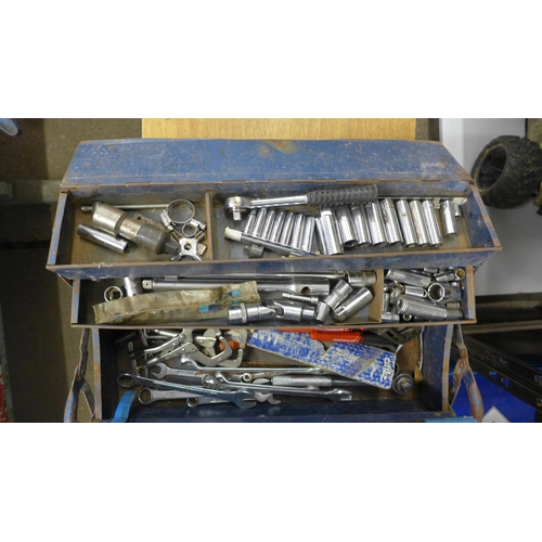 2035 - Cavalier tool box with sockets, spanners, mole grips