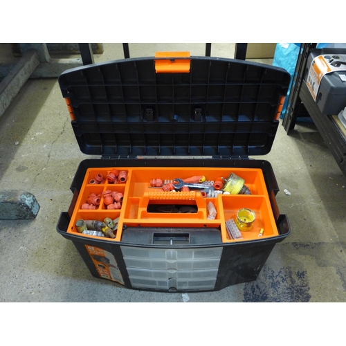 2048 - Tool boxes with hand tools & Bosch drill