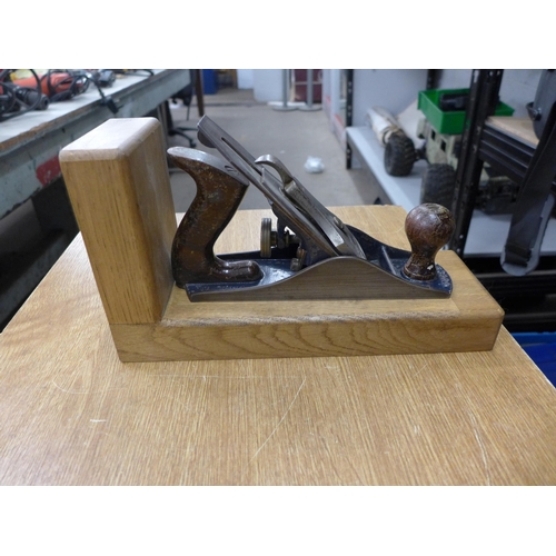 2112 - Two Record wood planes made into a pair of bookends