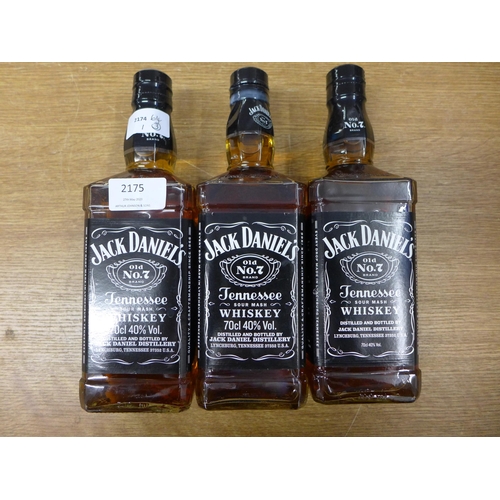 2175 - Three bottles of Jack Daniels Old No. 7 Tennessee Sour Mash Whiskey