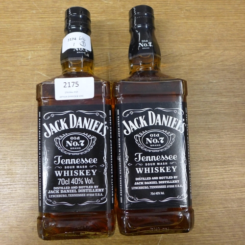 2175 - Three bottles of Jack Daniels Old No. 7 Tennessee Sour Mash Whiskey