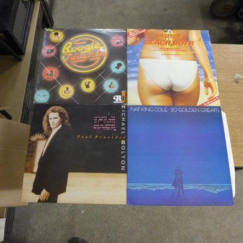 2203 - Approx. 45 LPs & records inc. The Shadows, Buddy Holly, Michael Bolton and  The Beach Boys